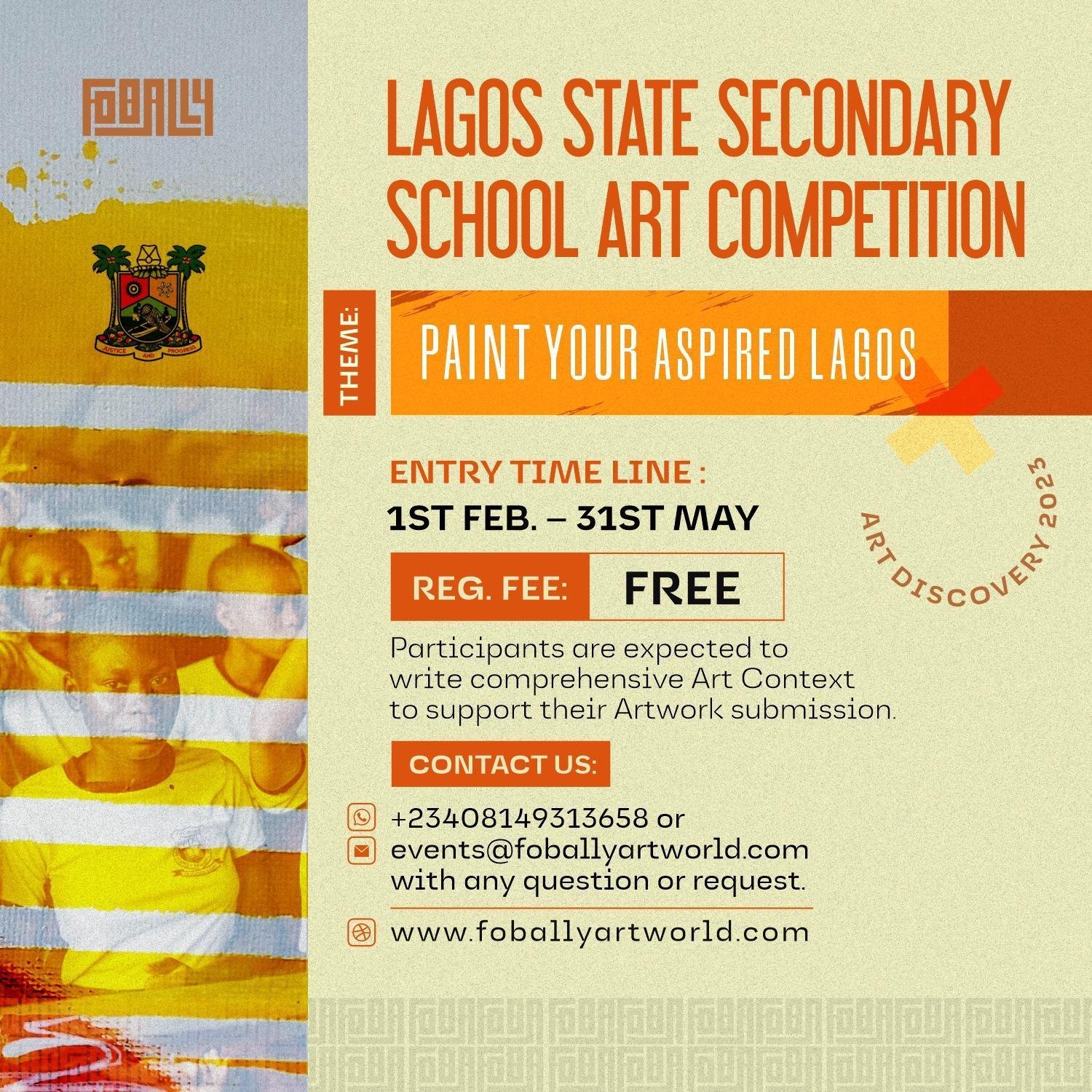Lagos State Secondary School Art Competition flyer