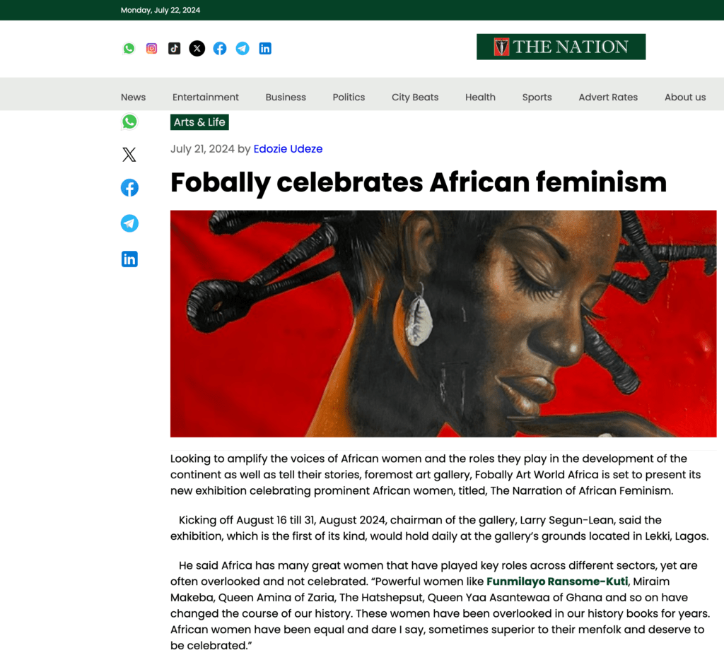 Media Publication Fobally celebrates African feminism poster